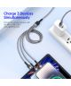 Duzzona USB-A naar Lightning / USB-C / Micro USB Kabel 3.5A 1.3M Zwart