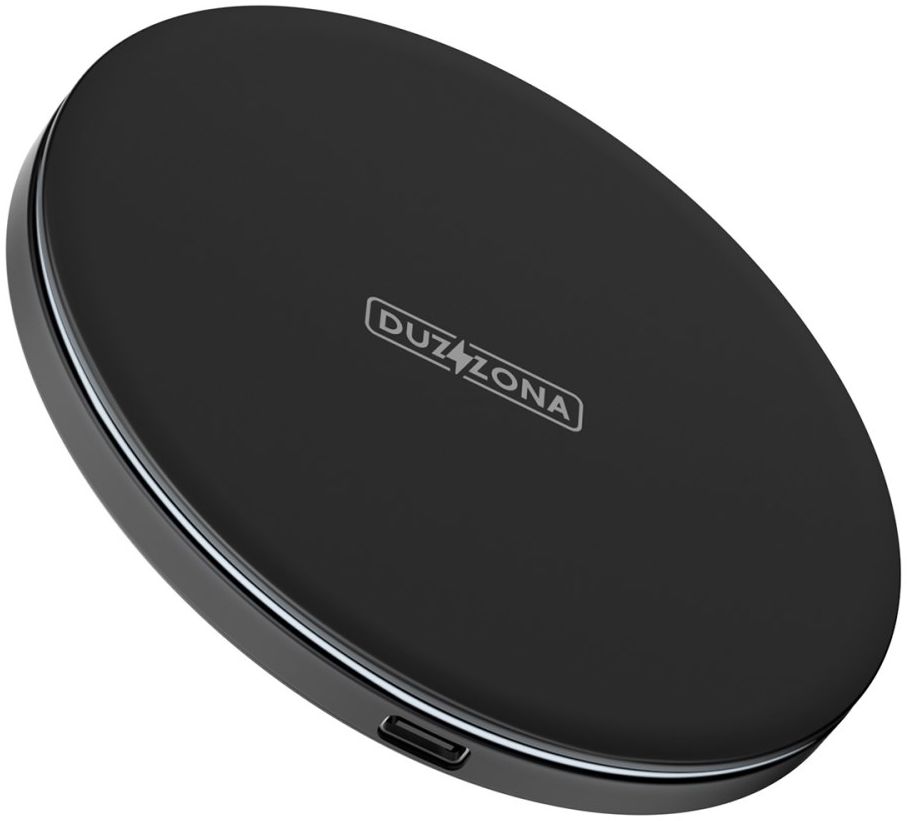 Duzzona Draadloze Oplader 15W Fast Charge met USB-C Kabel 1M Zwart afbeelding 2