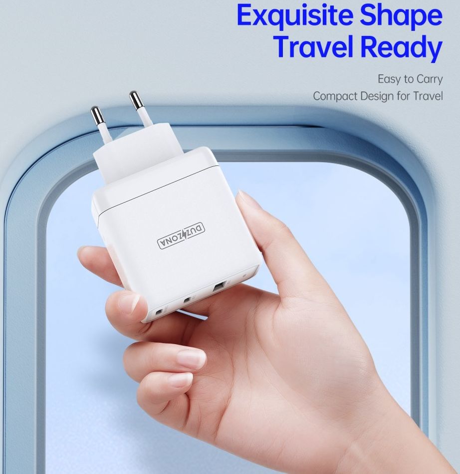 Duzzona T1 USB/USB-C GaN Snellader 65W PD 3.0/QC 3.0 Adapter Wit afbeelding 10