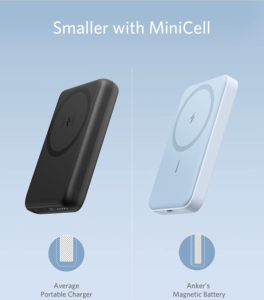 Anker 622 PowerWave MagGo MagSafe Powerbank met Stand 5.000 mAh Blauw