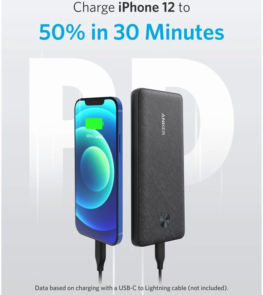 Anker PowerCore III Sense (20W) USB-C PD Powerbank 10.000 mAh Zwart afbeelding 3