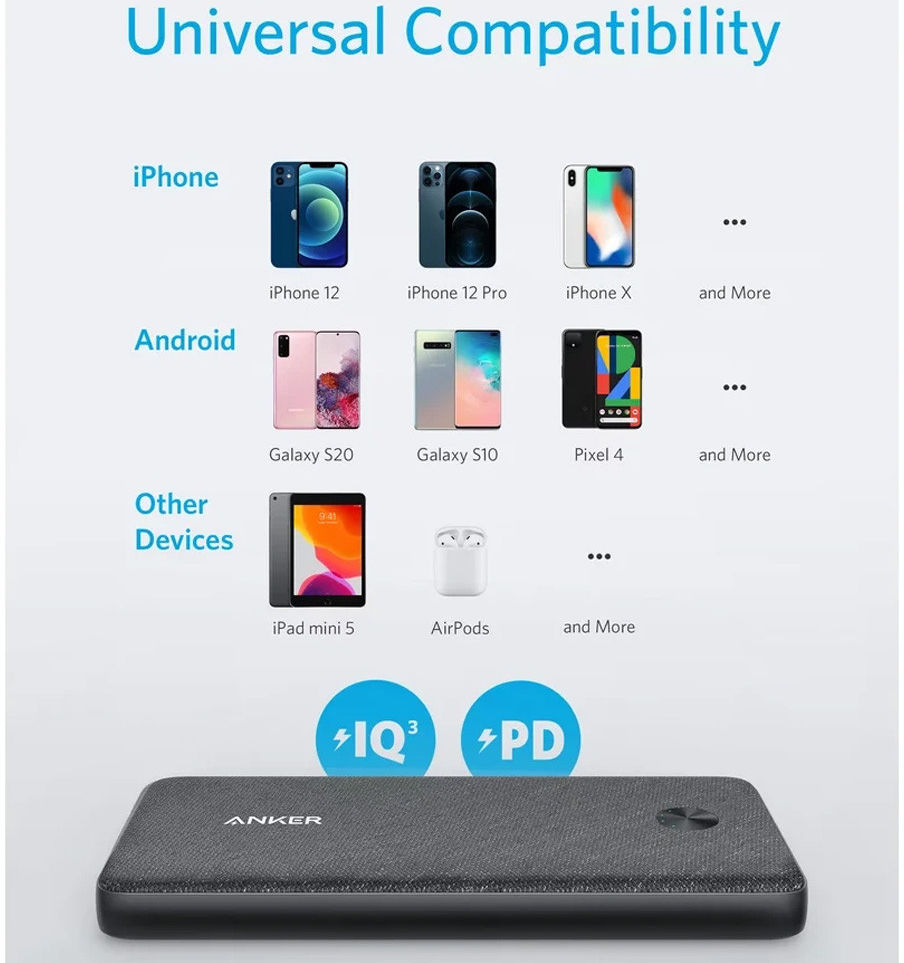 Anker PowerCore III Sense (20W) USB-C PD Powerbank 10.000 mAh Zwart afbeelding 5