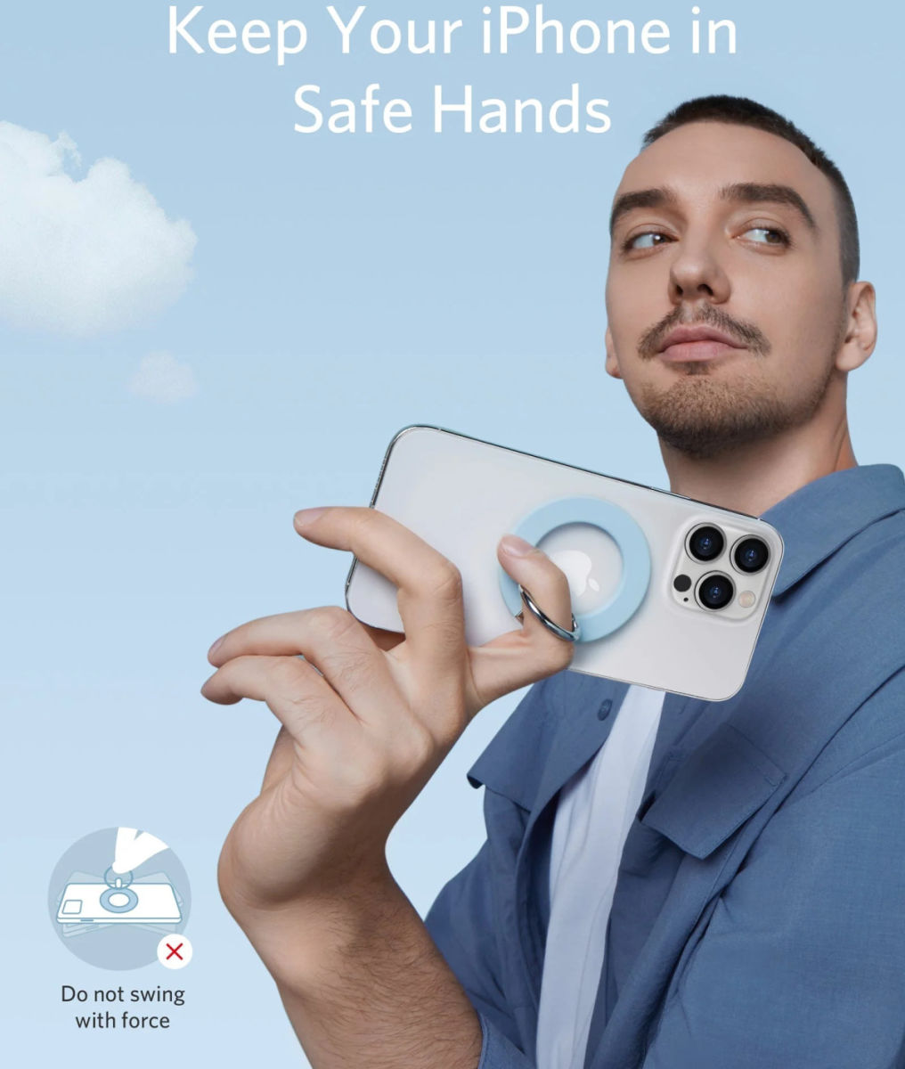 Anker MagGo Ring Houder MagSafe Standaard voor Vinger Blauw afbeelding 6
