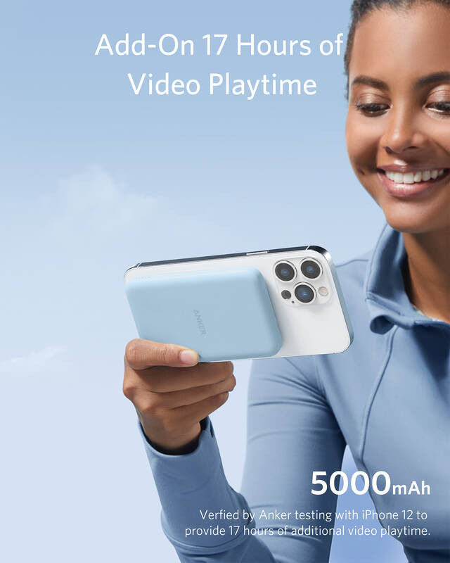 Anker 633 PowerWave MagGo 2-in-1 MagSafe Oplader + 5K Powerbank Blauw afbeelding 5
