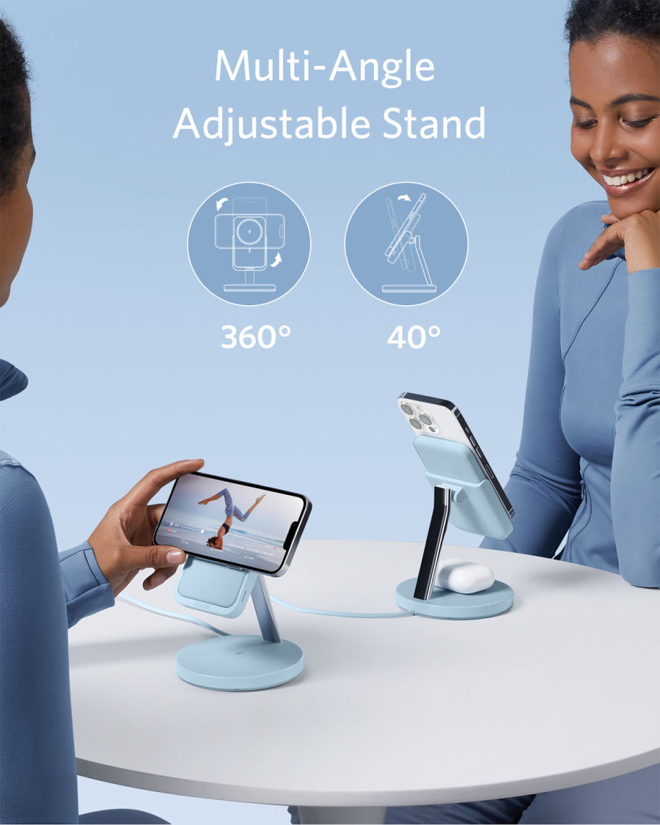 Anker 633 PowerWave MagGo 2-in-1 MagSafe Oplader + 5K Powerbank Blauw afbeelding 7