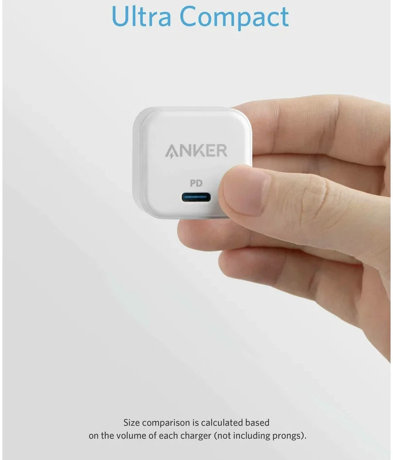 Anker PowerPort III Cube (20W) USB-C Adapter Power Delivery Lader Wit afbeelding 5