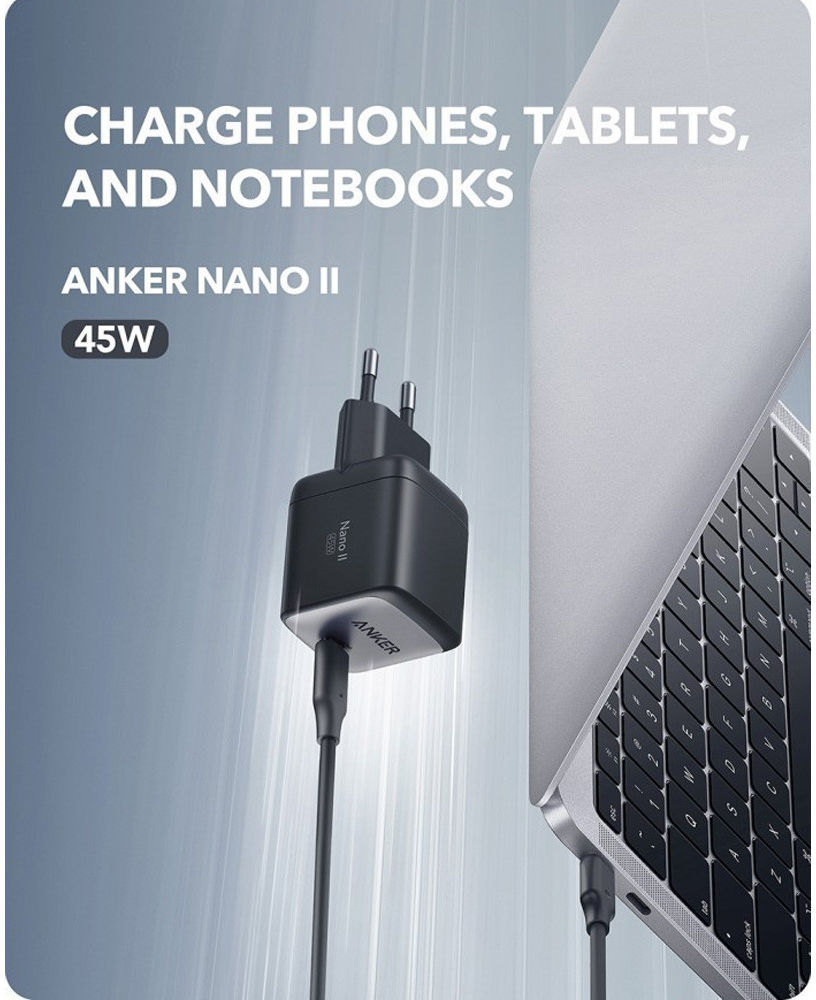 Anker PowerPort 713 Nano II (45W) GaN Compacte USB-C Snellader Zwart afbeelding 5