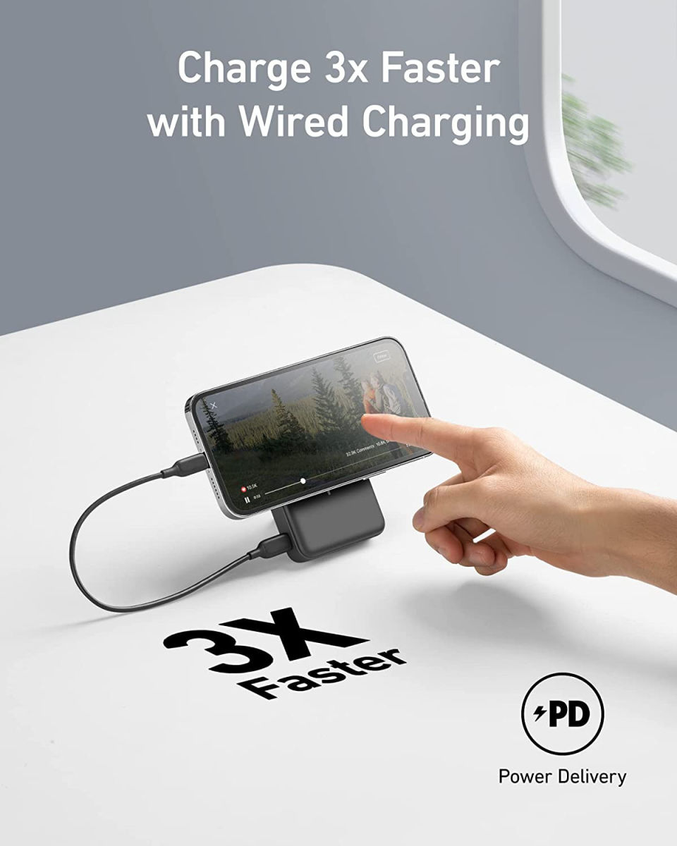 Anker 633 MagGo MagSafe Powerbank met Standaard 10.000 mAh Zwart afbeelding 4