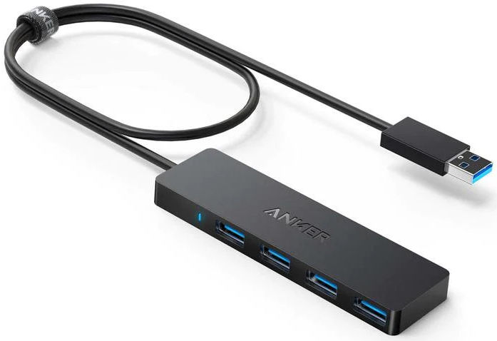 Anker Ultra Slim 4-Port USB 3.0 Data Hub - USB naar 4x USB 3.0 Zwart afbeelding 1