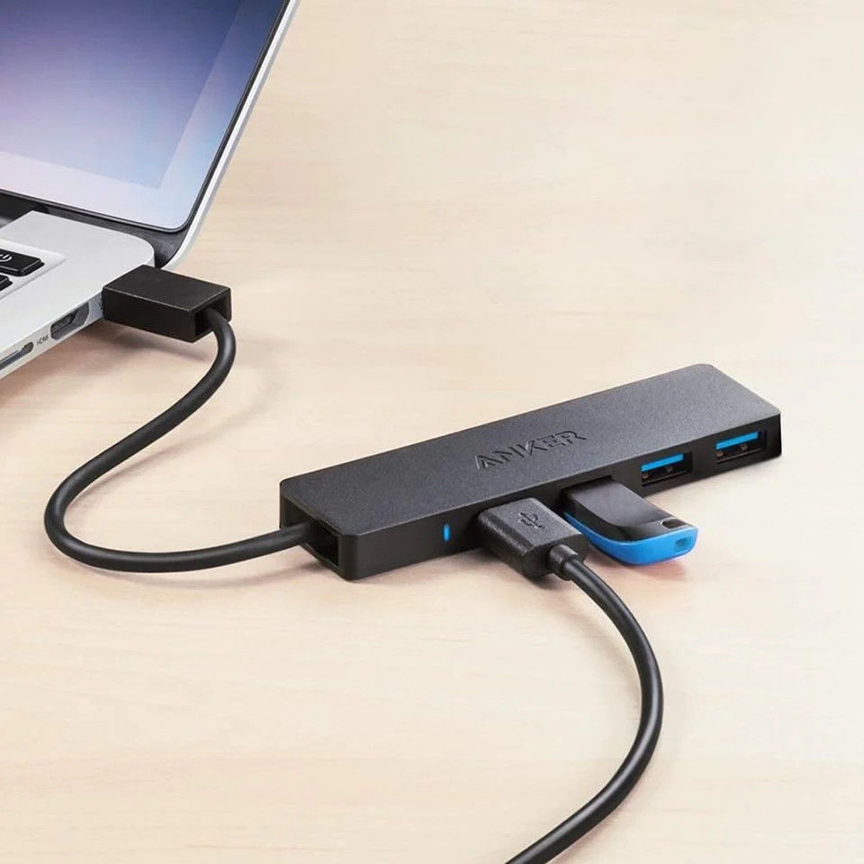 Anker Ultra Slim 4-Port USB 3.0 Data Hub - USB naar 4x USB 3.0 Zwart afbeelding 2