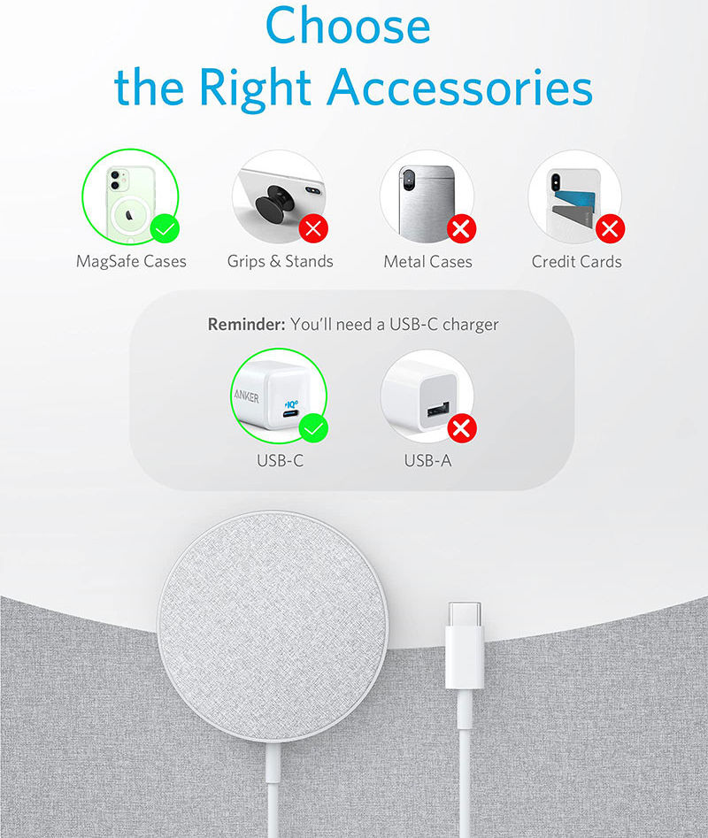 Anker PowerWave Select+ (15W) Draadloze MagSafe Oplader Zwart afbeelding 6