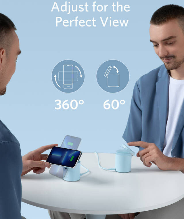 Anker 623 PowerWave MagGo MagSafe Oplaaddock + USB-C Lader Blauw afbeelding 4