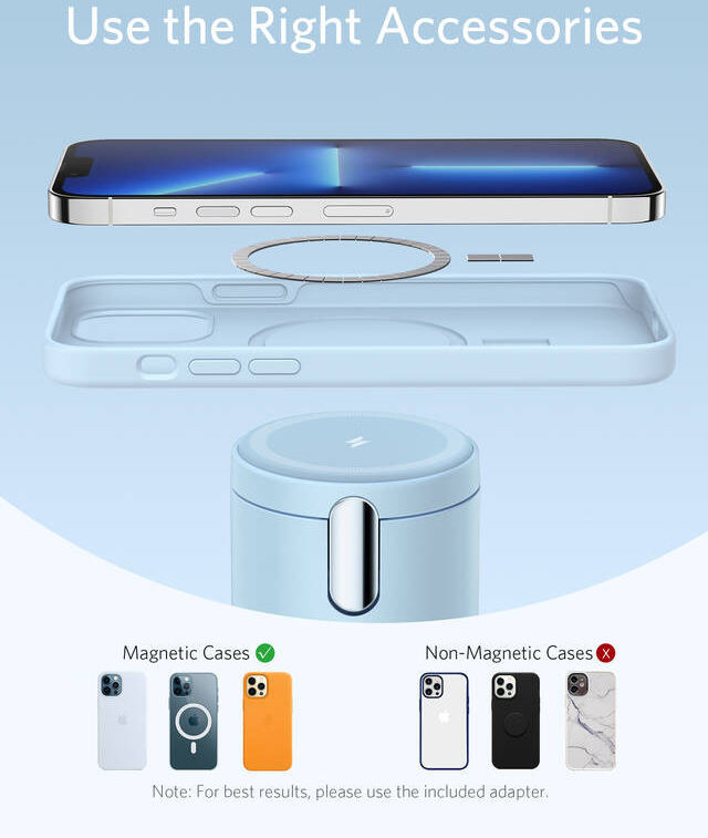 Anker 623 PowerWave MagGo MagSafe Oplaaddock + USB-C Lader Blauw afbeelding 6
