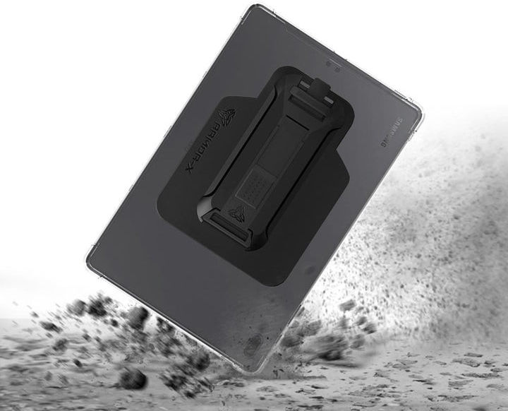 Armor-X Samsung Galaxy Tab S7 FE Hoes Shockproof met Strap Zwart afbeelding 2