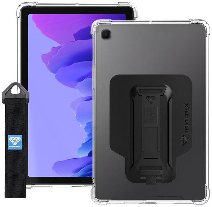 Armor-X Samsung Galaxy Tab A7 (2020 / 2022) Hoes met Strap Zwart afbeelding 1