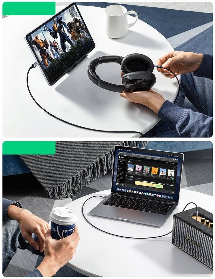 UGREEN USB-C naar 3.5mm Jack Audio Adapter met DAC Chip Grijs 1M afbeelding 11