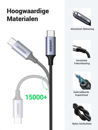 UGREEN USB-C naar 3.5mm Jack Audio Adapter met DAC Chip Grijs 1M afbeelding 8