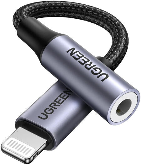 UGREEN Apple Lightning naar 3.5mm Jack Headset Adapter 10CM Zwart afbeelding 1