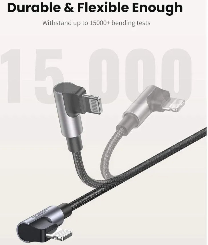 Ugreen 3a 90° Mfi Usb C Naar Lightning Kabel Pd Met Haakse Hoek 15m Gsmpuntnl 8200