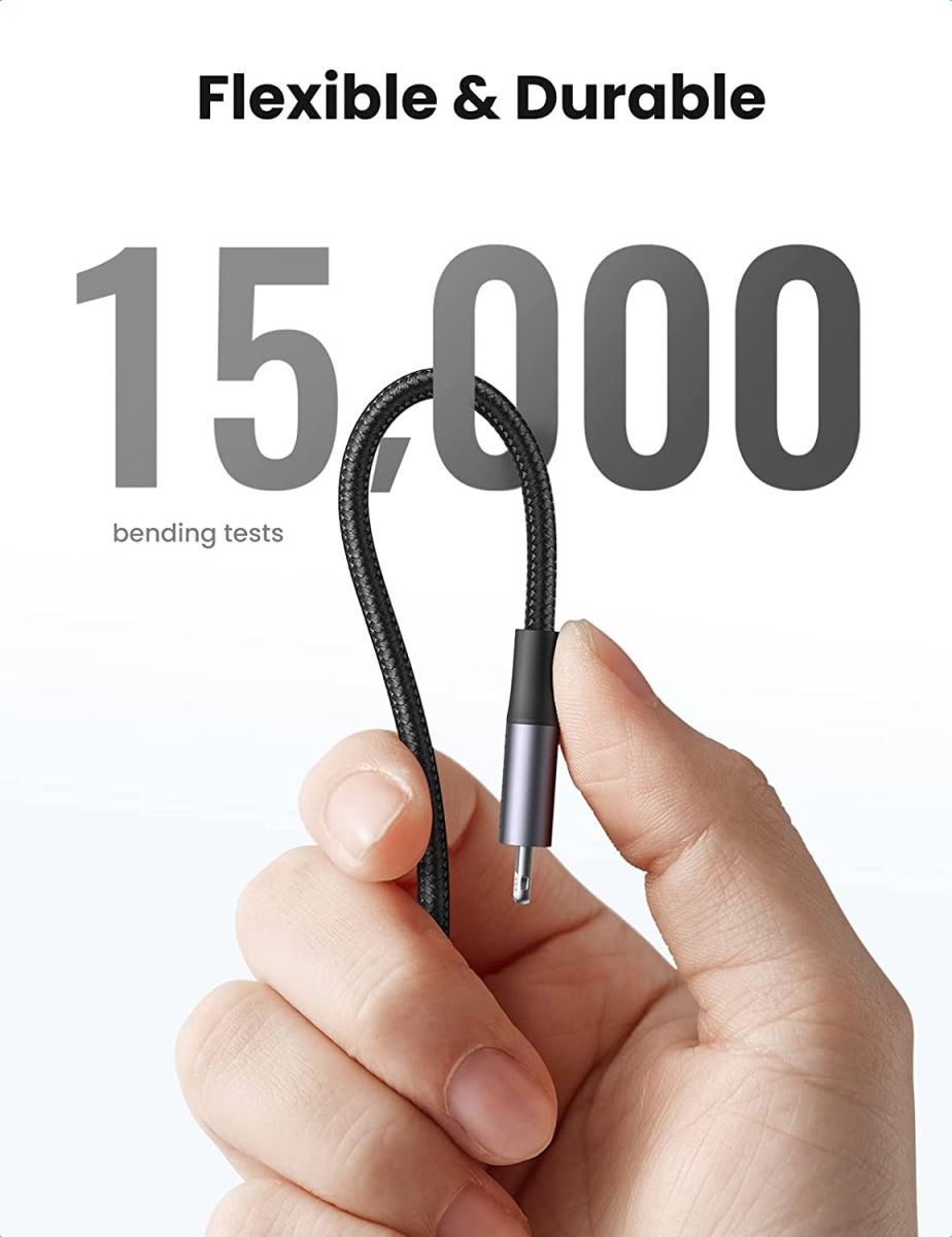 UGREEN 3A USB-C naar Apple Lightning Kabel PD 20W MFi 2M Zwart afbeelding 7