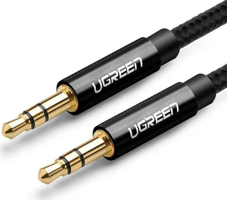 UGREEN 3.5mm Jack naar 3.5mm Jack Audio Aux Kabel Nylon 1M Zwart afbeelding 2