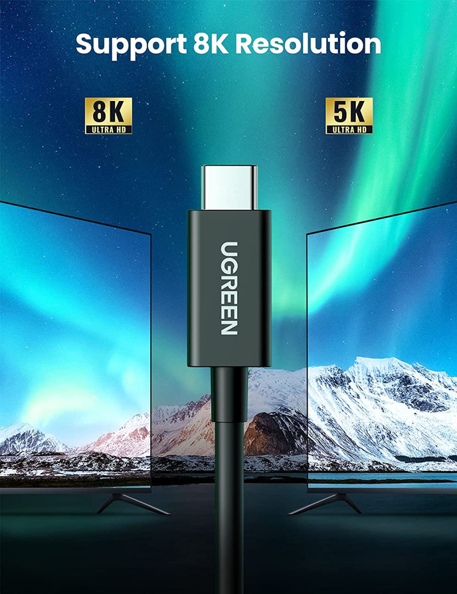 UGREEN USB-C naar USB-C Thunderbolt 4 Kabel 100W PD 2M Zwart afbeelding 5