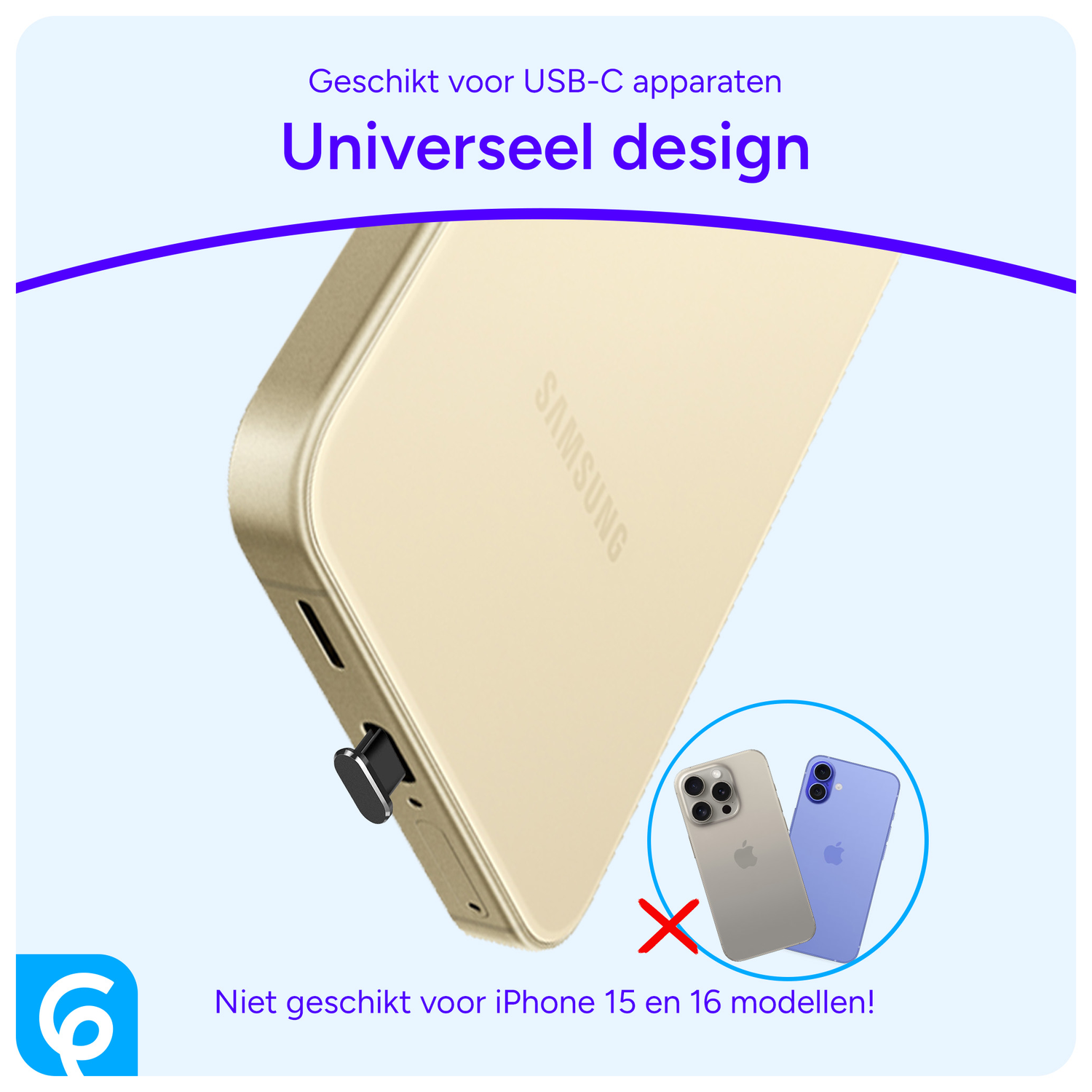 Stofdichte Plug (2-Pack) voor USB-C poort Zwart afbeelding 6