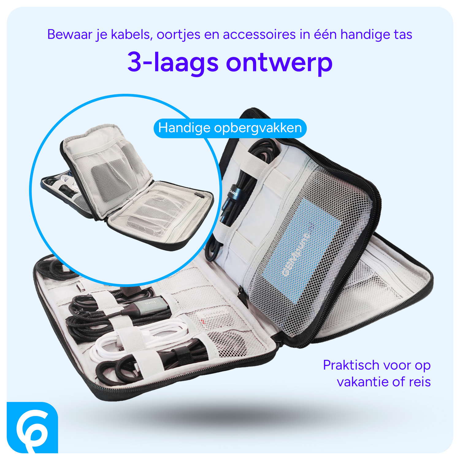 Universele Organizer Opbergtas / Kabel Organizer Tas Bandjes en Kabels afbeelding 2