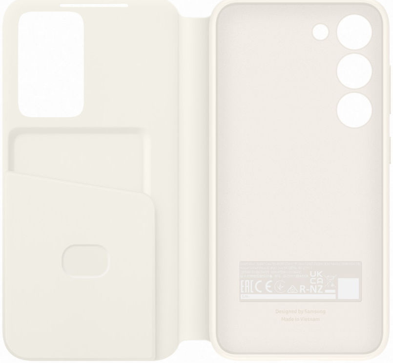 Origineel Samsung Galaxy S23 Hoesje Smart View Wallet Case Crème afbeelding 6