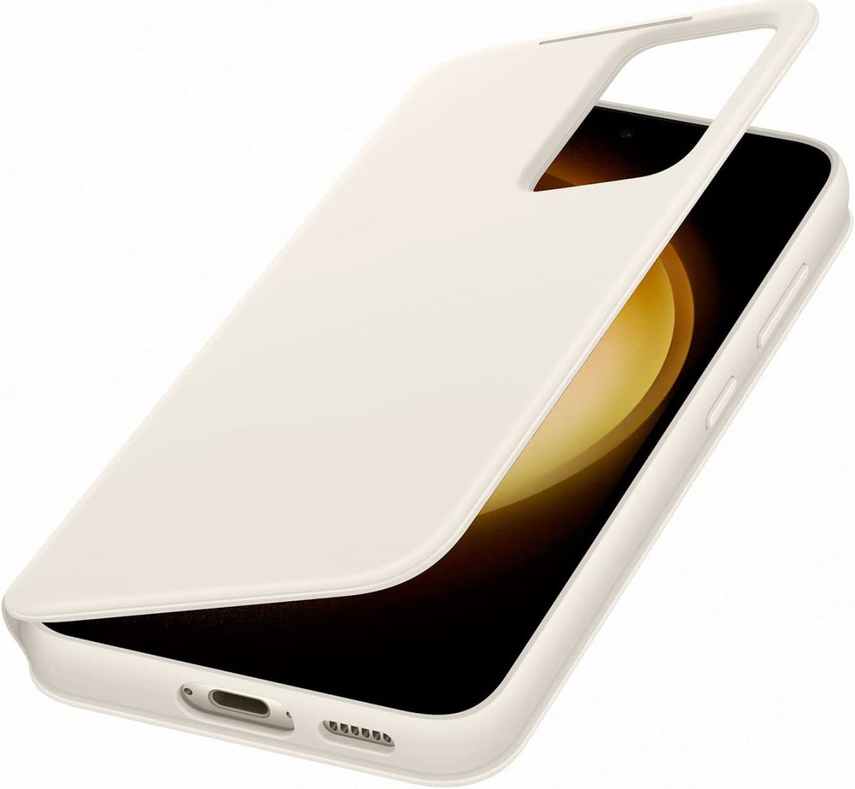 Origineel Samsung Galaxy S23 Hoesje Smart View Wallet Case Crème afbeelding 2