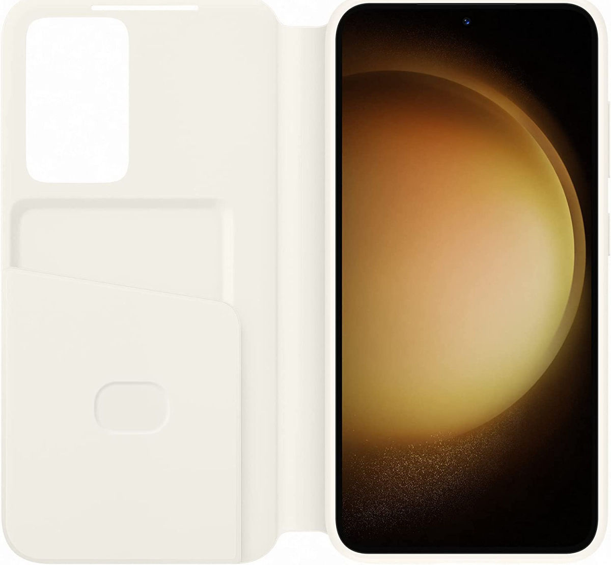 Origineel Samsung Galaxy S23 Hoesje Smart View Wallet Case Crème afbeelding 4