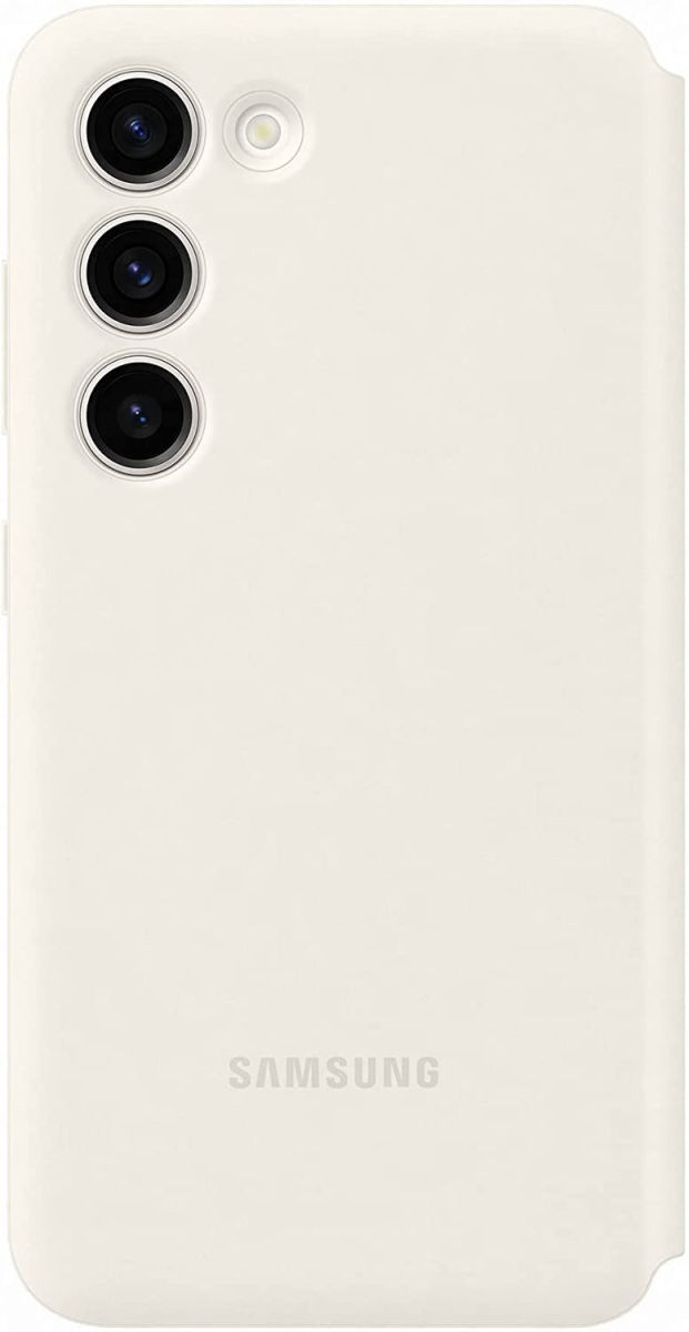 Origineel Samsung Galaxy S23 Hoesje Smart View Wallet Case Crème afbeelding 5