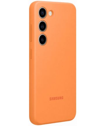 Origineel Samsung Galaxy S23 Hoesje Silicone Case Back Cover Oranje Hoesjes