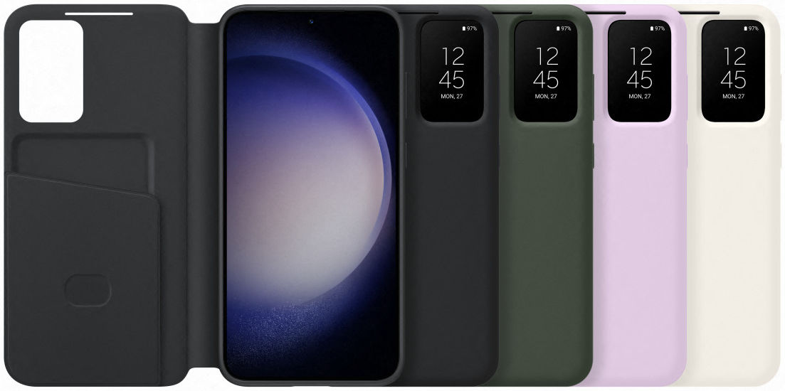 Origineel Samsung Galaxy S23 Plus Hoesje Smart View Wallet Case Zwart afbeelding 7