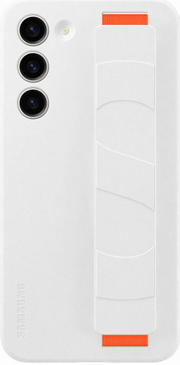 Origineel Samsung S23 Plus Hoesje Silicone Grip Case met Band Wit afbeelding 1