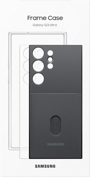 Origineel Samsung Galaxy S23 Plus Hoesje Frame Case Transparant Zwart afbeelding 5