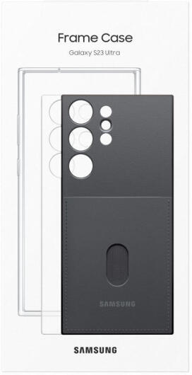 Origineel Samsung Galaxy S23 Plus Hoesje Frame Case Transparant Zwart afbeelding 5