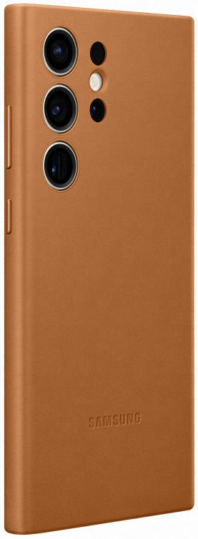 Origineel Samsung S23 Ultra Hoesje Leather Case Back Cover Bruin afbeelding 1