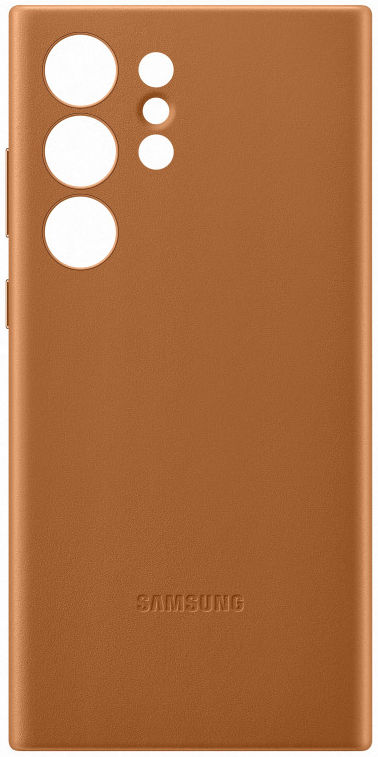 Origineel Samsung S23 Ultra Hoesje Leather Case Back Cover Bruin afbeelding 2