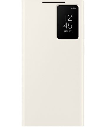 Origineel Samsung Galaxy S23 Ultra Hoesje Smart View Wallet Case Crème Hoesjes