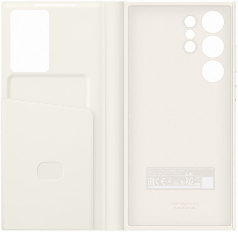 Origineel Samsung Galaxy S23 Ultra Hoesje Smart View Wallet Case Crème afbeelding 4