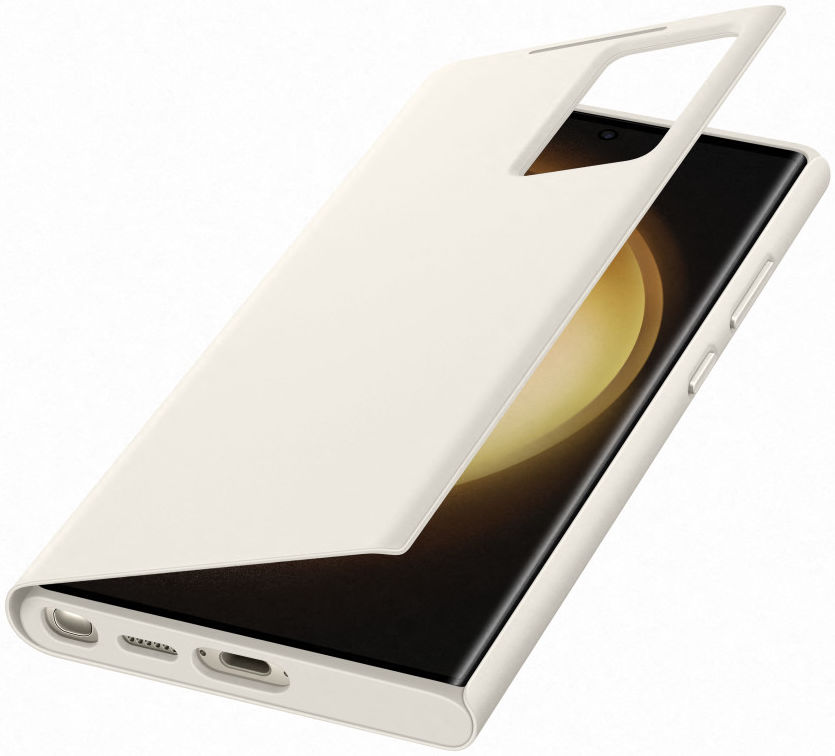 Origineel Samsung Galaxy S23 Ultra Hoesje Smart View Wallet Case Crème afbeelding 2
