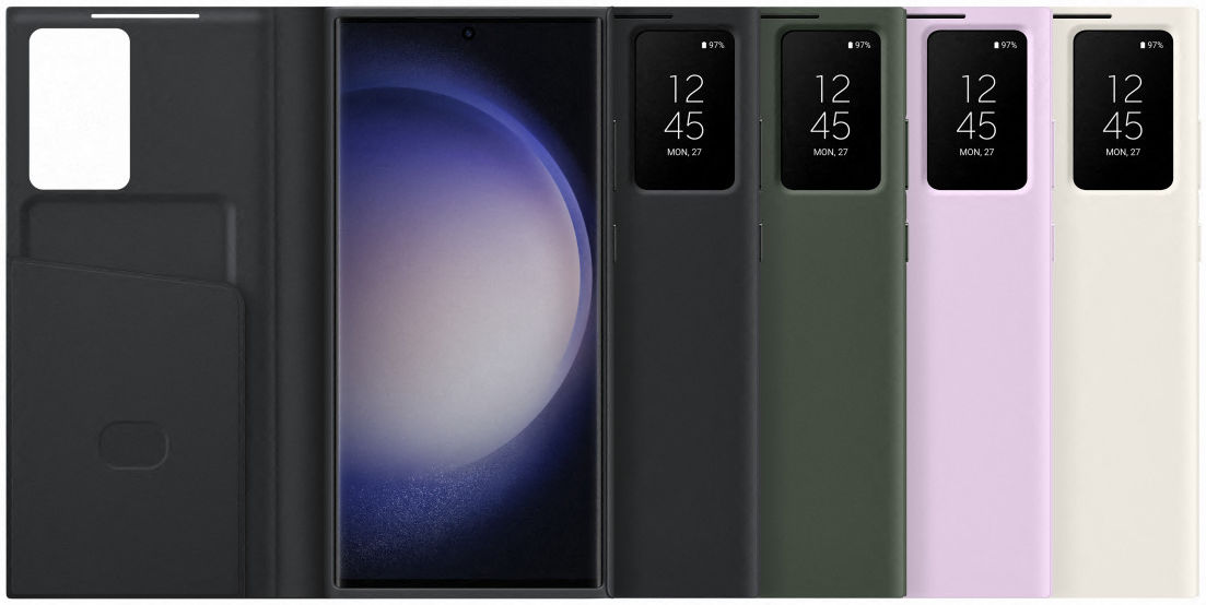 Origineel Samsung Galaxy S23 Ultra Hoesje Smart View Wallet Case Paars afbeelding 5