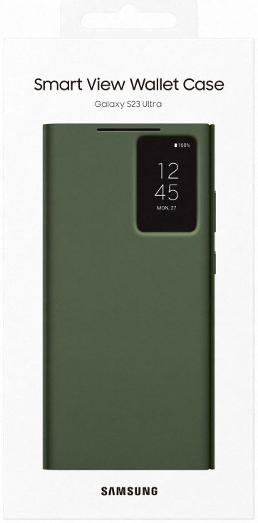 Origineel Samsung Galaxy S23 Ultra Hoesje Smart View Wallet Case Groen afbeelding 7