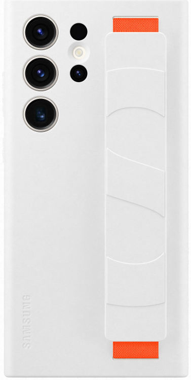 Origineel Samsung S23 Ultra Hoesje Silicone Grip Case met Band Wit afbeelding 1