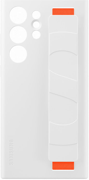 Origineel Samsung S23 Ultra Hoesje Silicone Grip Case met Band Wit afbeelding 4