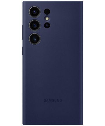 Origineel Samsung S23 Ultra Hoesje Silicone Case Back Cover Blauw Hoesjes