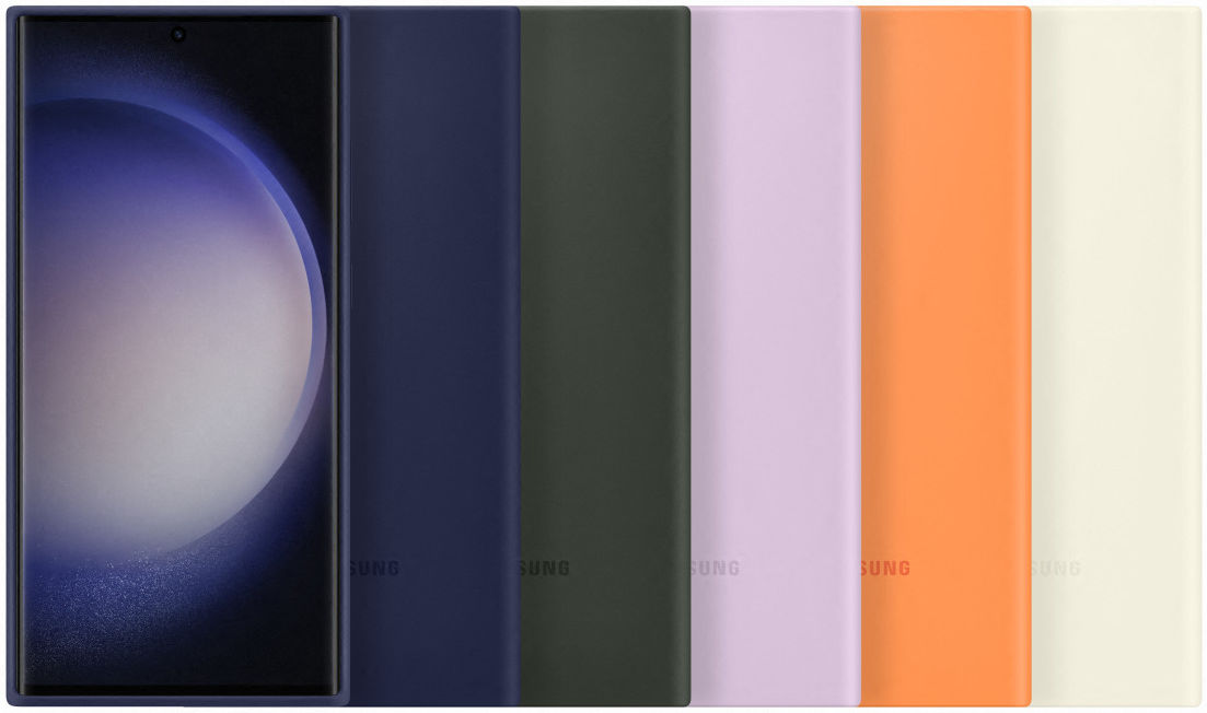 Origineel Samsung S23 Ultra Hoesje Silicone Case Back Cover Crème afbeelding 7