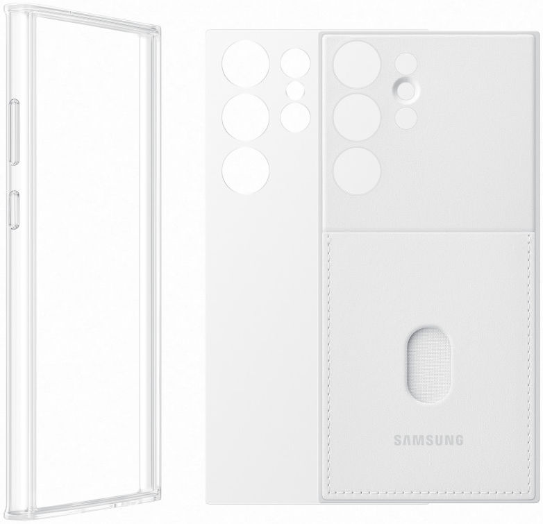 Origineel Samsung Galaxy S23 Ultra Hoesje Frame Case Transparant Wit afbeelding 2