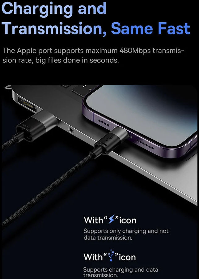 Baseus USB 3-in1 Lightning/USB-C/Micro USB Kabel 3.5A 1.2M Zwart afbeelding 6